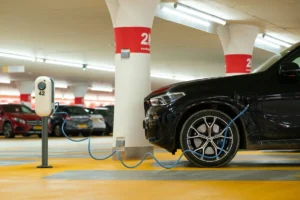 Electric car parked in London