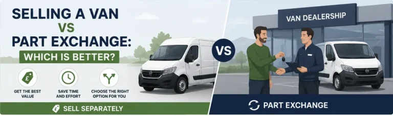 Van owner comparing selling a van separately with part exchange
