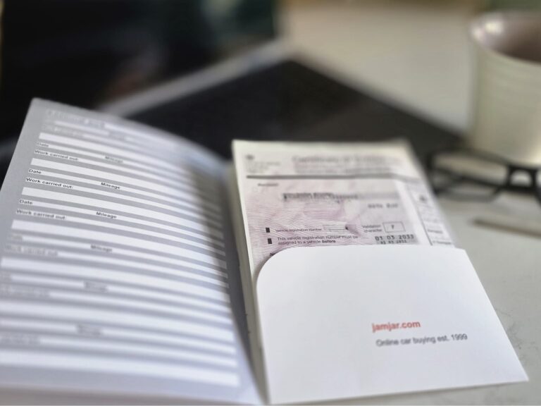 Car service record with dates, mileage and supporting vehicle documents